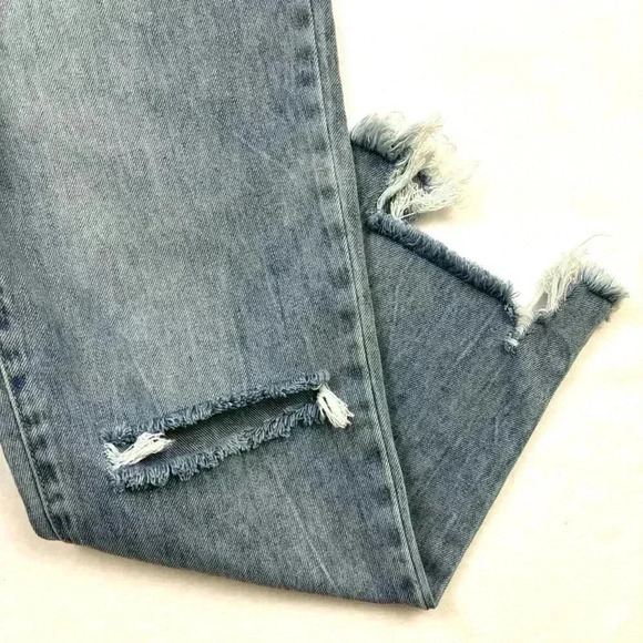 Insane Gene High Waist “Mom” Distress Cutout Hem Tapered Ankle Jeans Size 5/26 - Picture 6 of 15